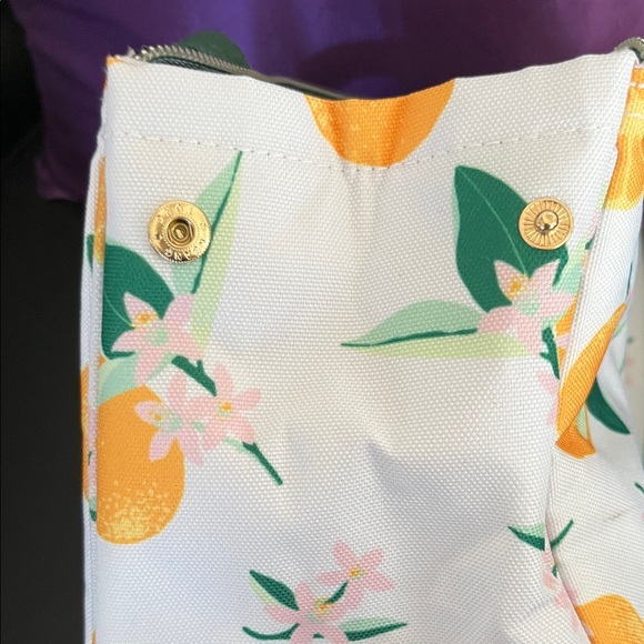 Kate Spade White and Green Orange Floral Tote - Picture 3 of 4